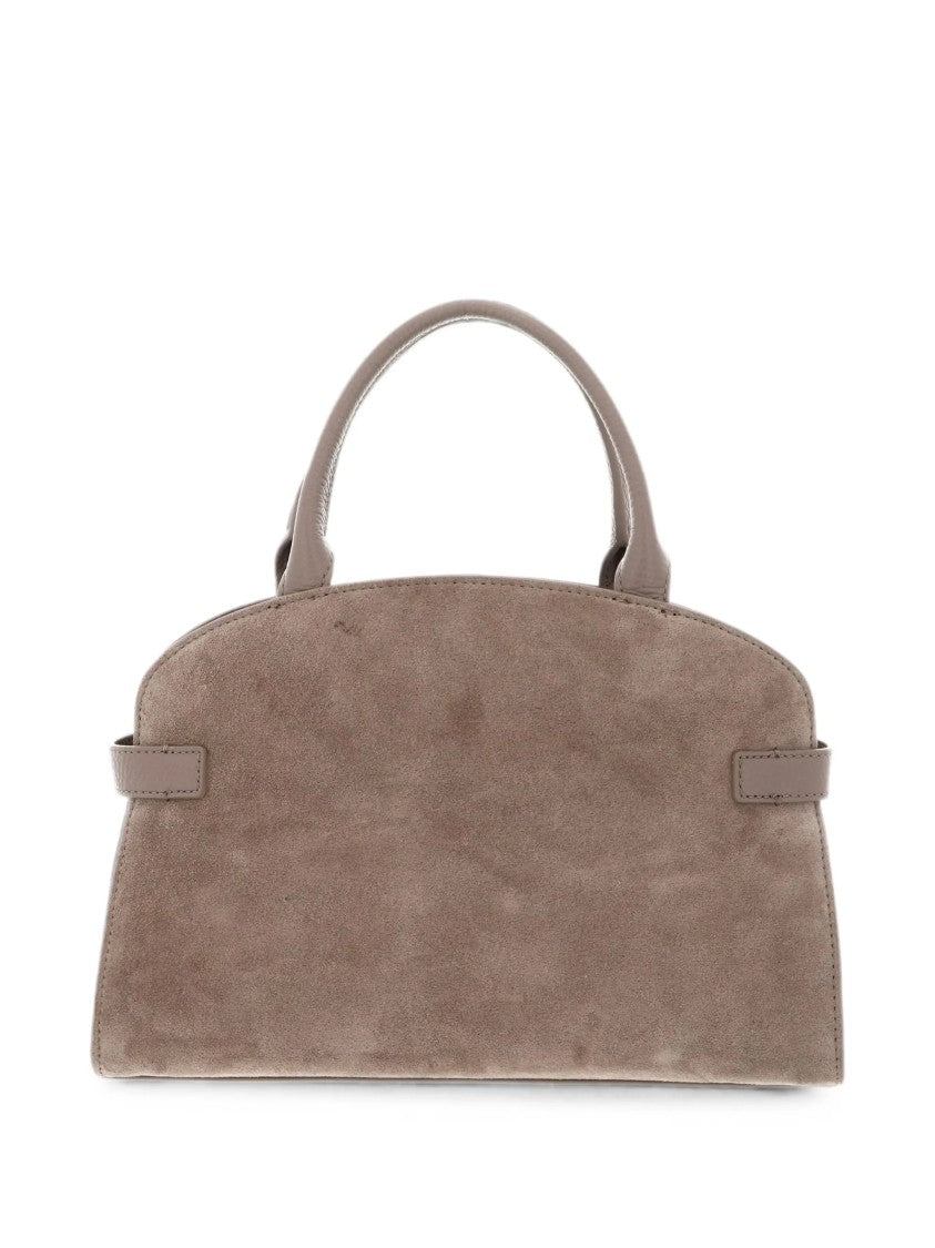 Coccinelle Structured Brown Suede And Leather Shoulder Bag