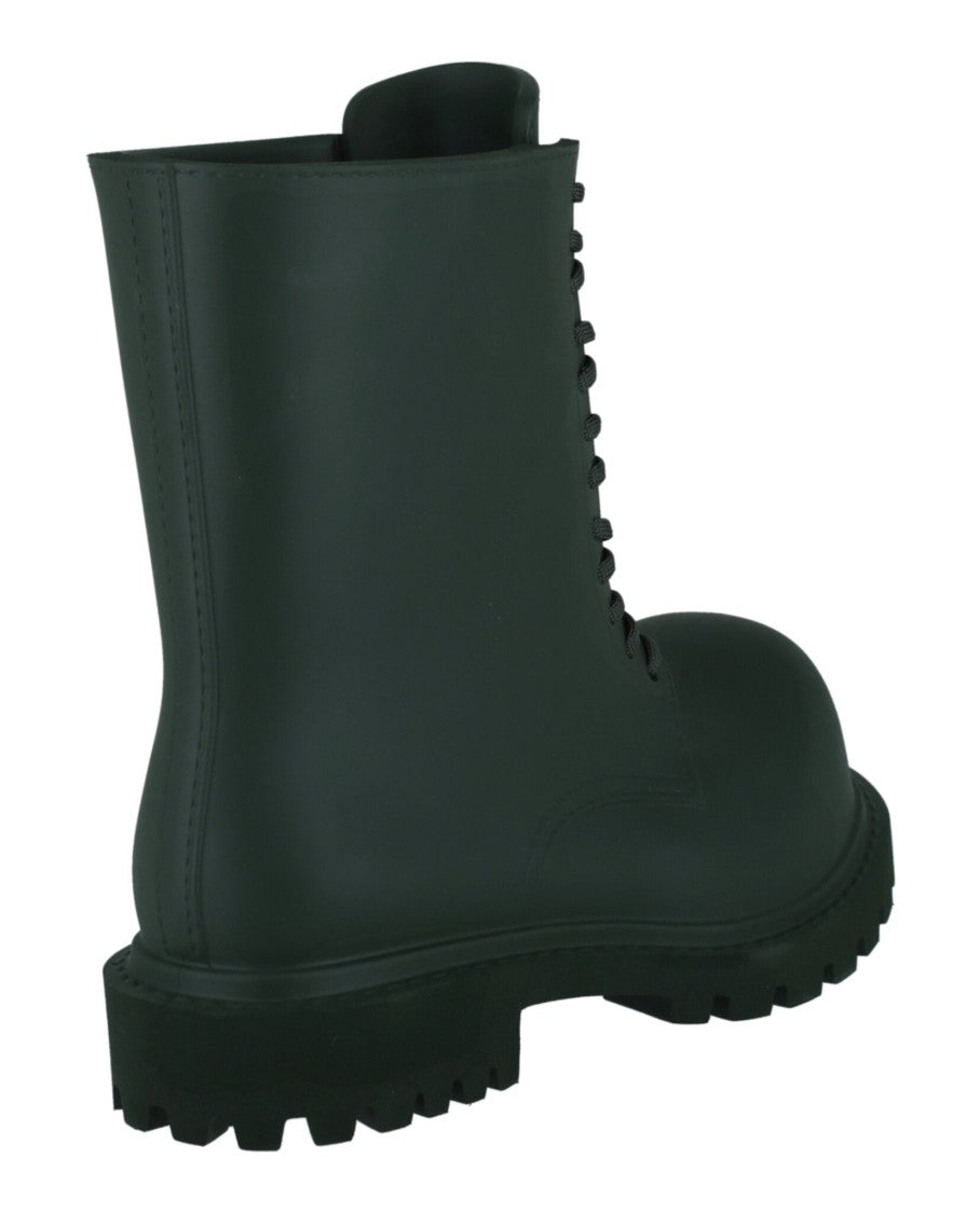Balenciaga Oversized Matte Finish Lace-Up Boots With Rugged Outsole