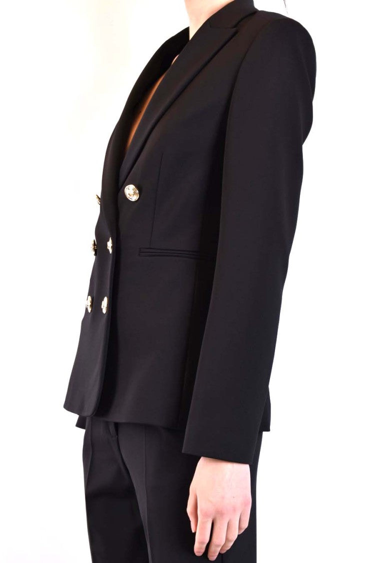 Pinko Tailored Black Blazer Double-Breasted Gold-Tone Accents
