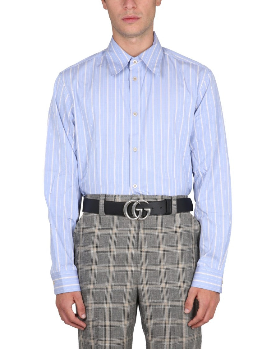 Gucci Boxy Shirt With Pointed Collar And Button Closure