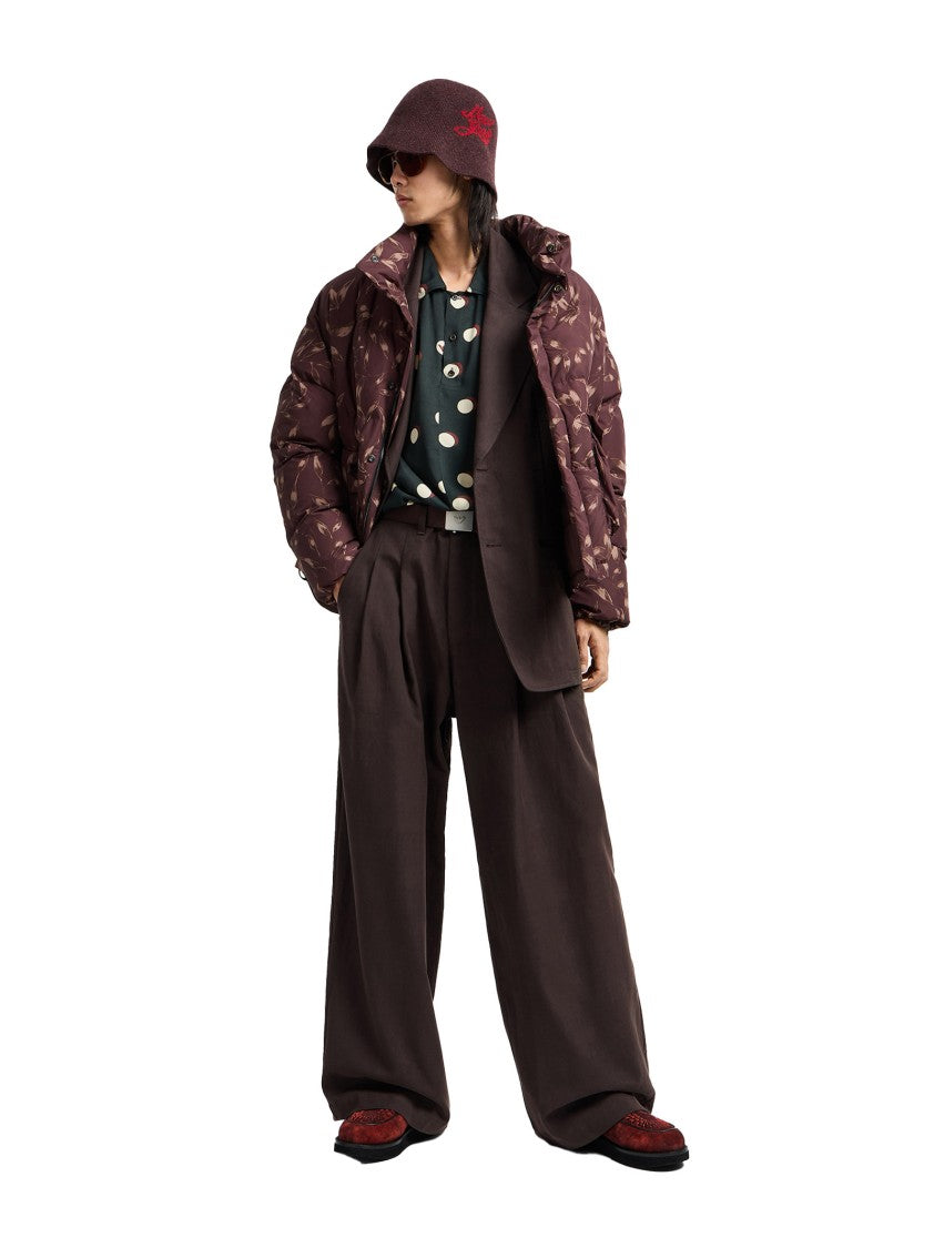Emporio Armani Double Pleated Wide Leg Trousers In Soft Cotton-Lyocell Blend