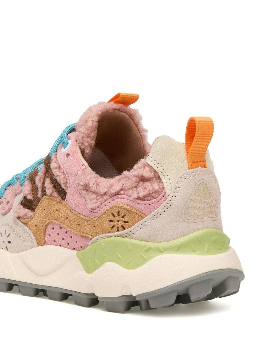 Flower Mountain Contemporary Beige Sneakers With Textured Upper