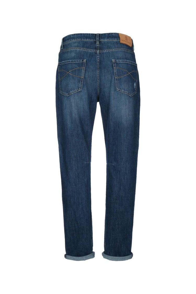 Brunello Cucinelli Relaxed Fit Five-Pocket Jeans With Distressed Detailing
