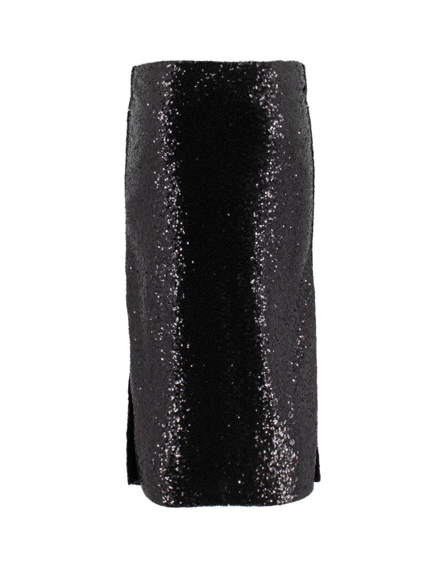 Ermanno Scervino Black Sequins Stitched Skirt