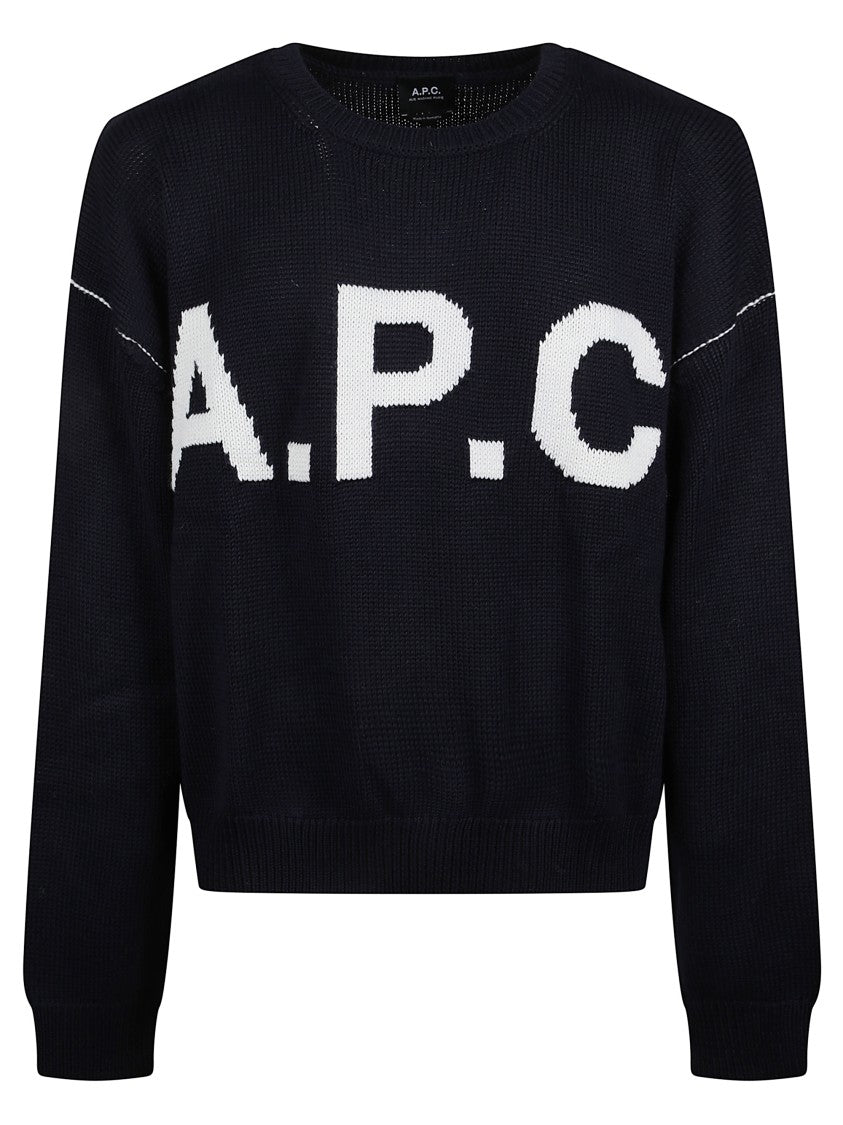 A.P.C. Black Crew Neck Wool Sweater