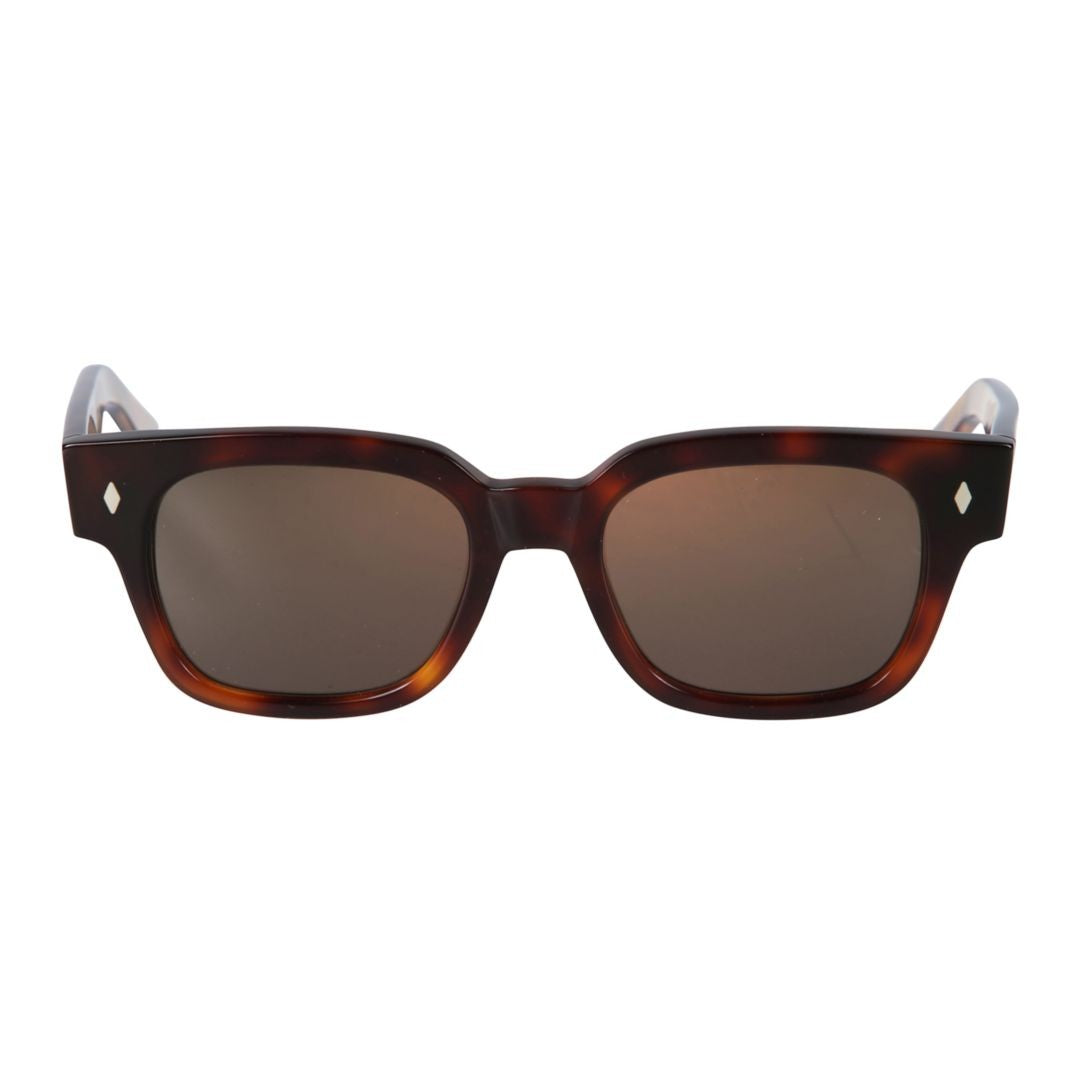 Kador Timeless 1962 Rectangular Tortoiseshell Sunglasses With Metallic Accents
