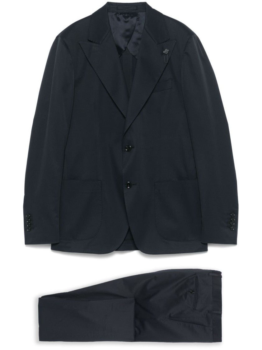 Lardini Blue Suit With Notch Lapel
