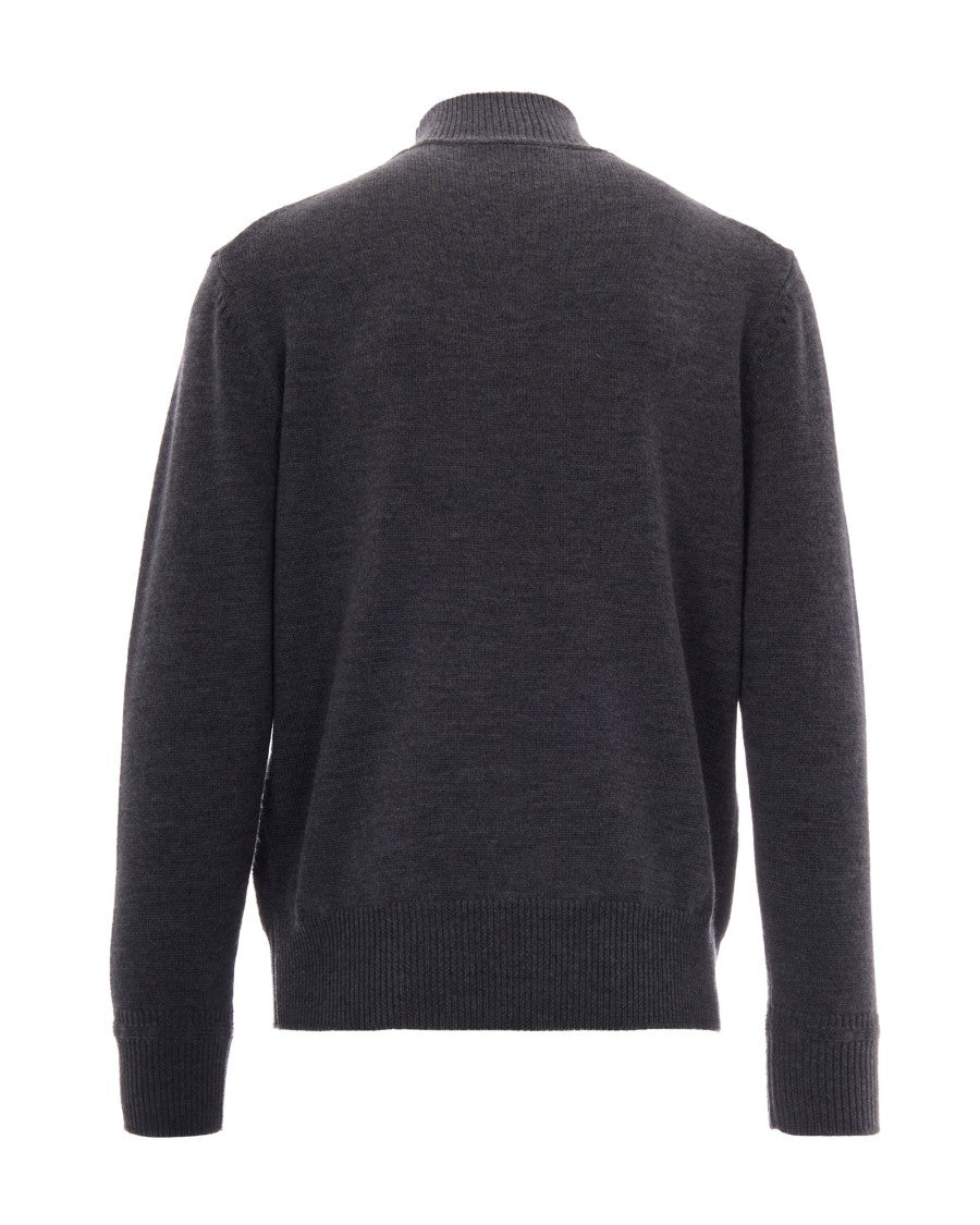 Paolo Pecora Fine Grey Virgin Wool High Neck Sweater
