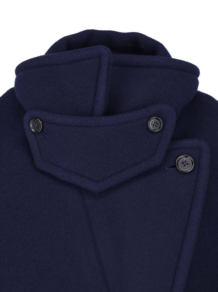 Chloé Navy Double-Breasted Virgin Wool Coat