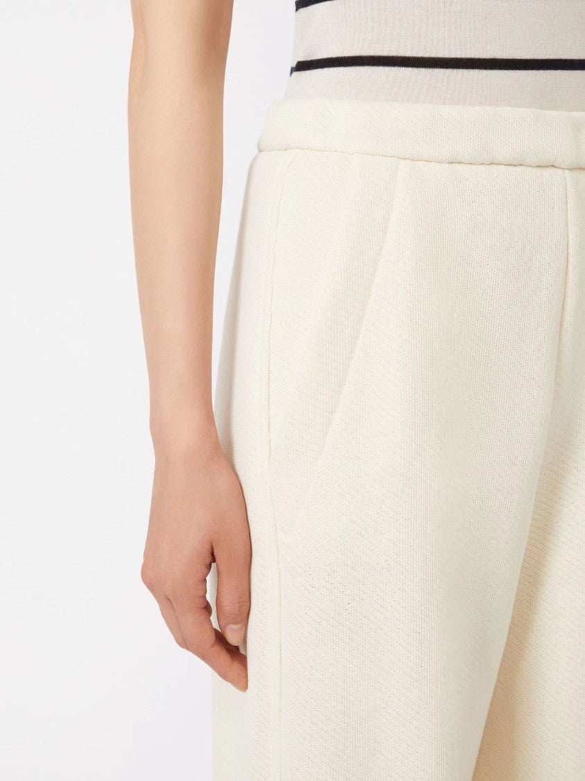 Max Mara White High Waist Cotton Pants