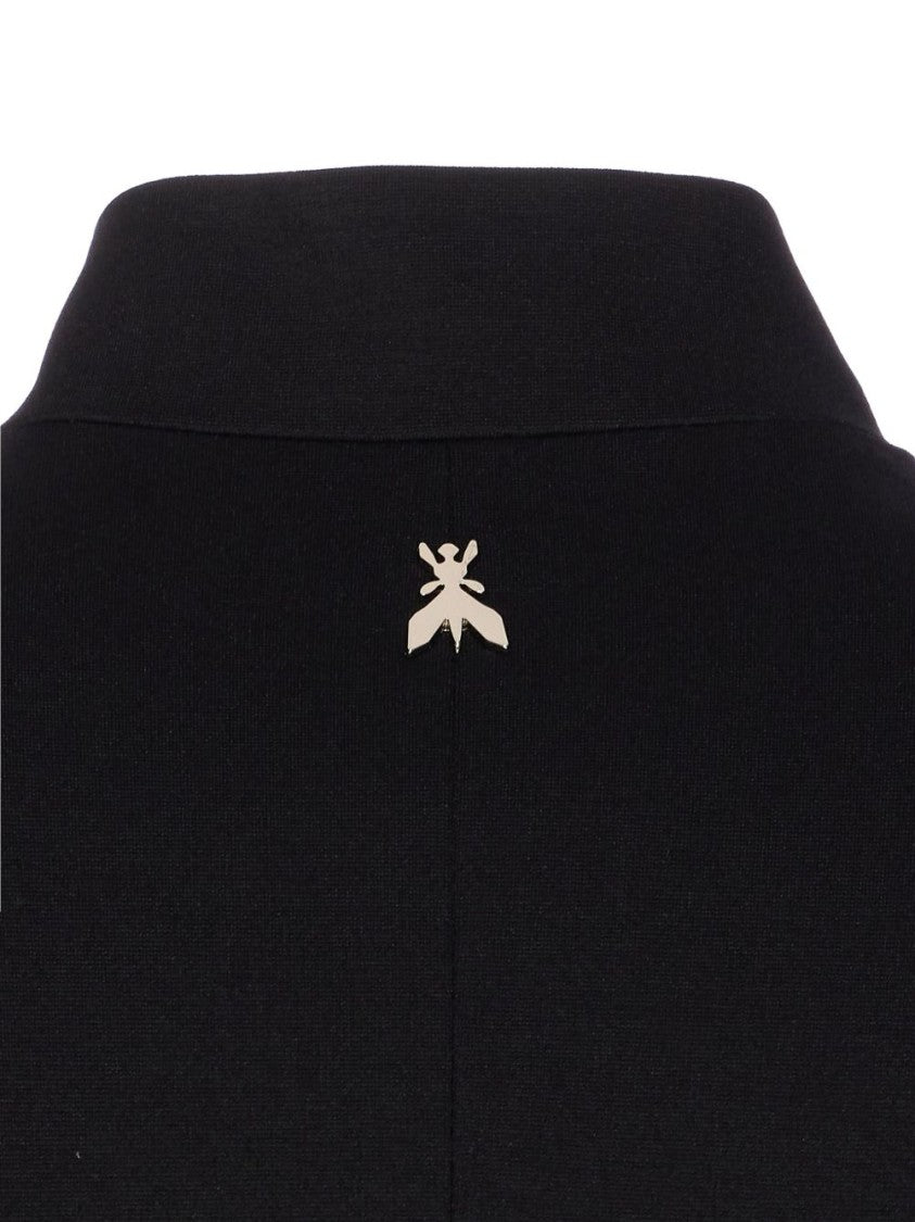 Patrizia Pepe Tailored Black Jacket With High Collar And Decorative Details