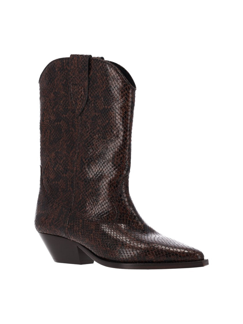 Isabel Marant Brown Duerto Snakeskin-Effect Calfskin Boots