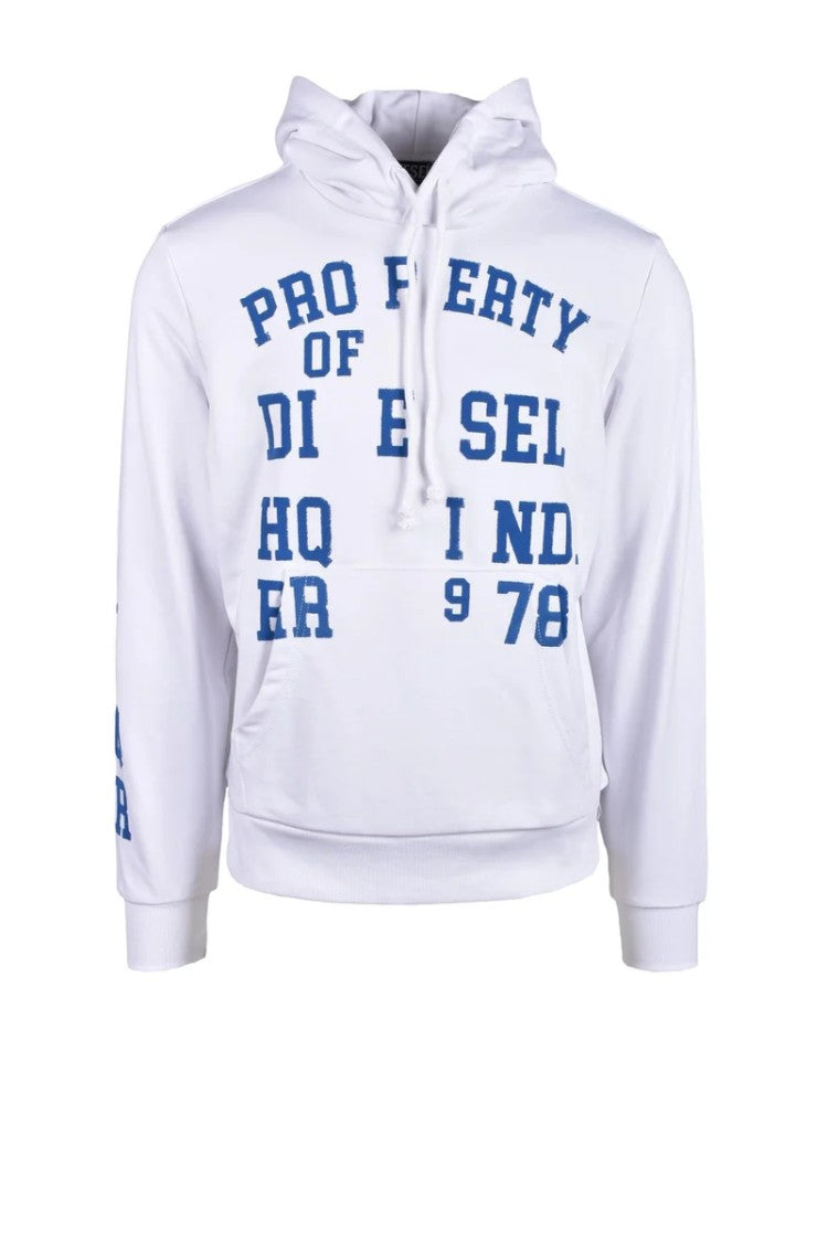 Diesel White Printed Cotton-Blend Sweatshirt