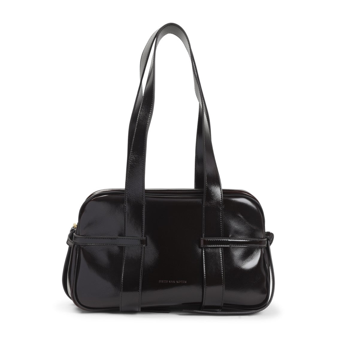 Dries Van Noten Ruby Red Leather Medium Bowling Shoulder Bag