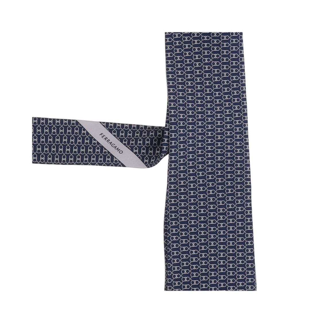 Salvatore Ferragamo Navy Patterned Silk Tie