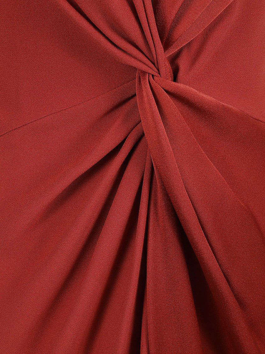 Max Mara Red Dress With Deep V-Neckline