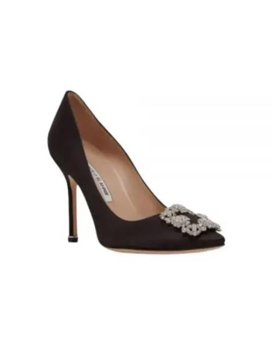 Manolo Blahnik Pointed Toe High-Heeled Pump With Crystal Embellishment