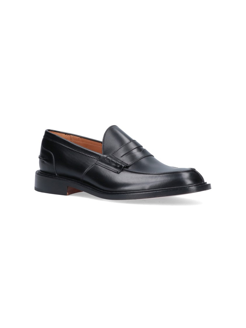 Tricker's James Black Leather Loafers