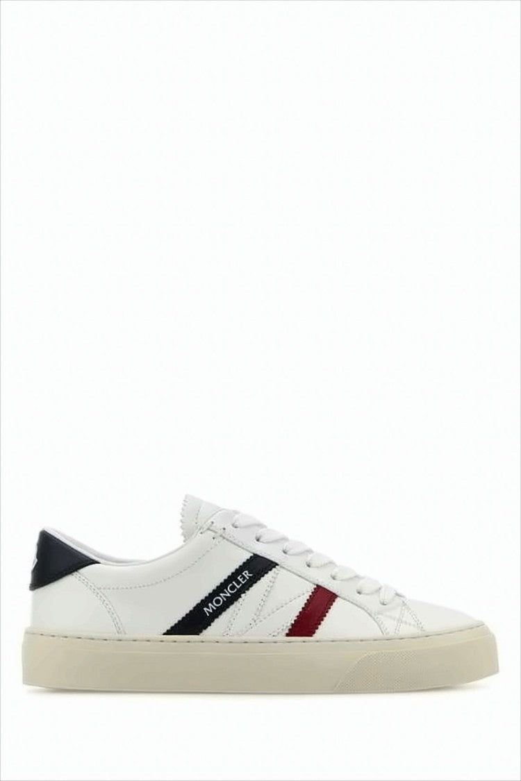 Moncler Low-Top Sneakers With Smooth Leather Upper And Stripe Detail