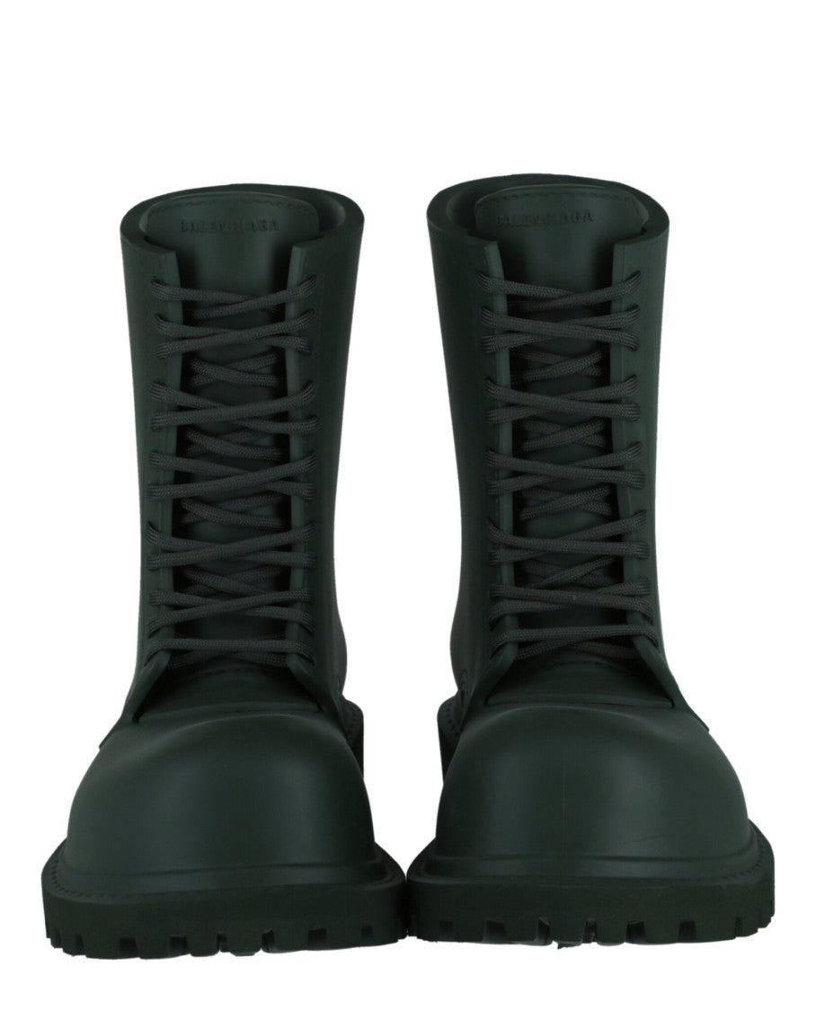 Balenciaga Oversized Matte Finish Lace-Up Boots With Rugged Outsole