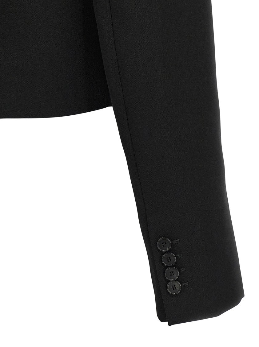 Givenchy Bolero Blazer With Peak Lapels And Maxi Padded Shoulders