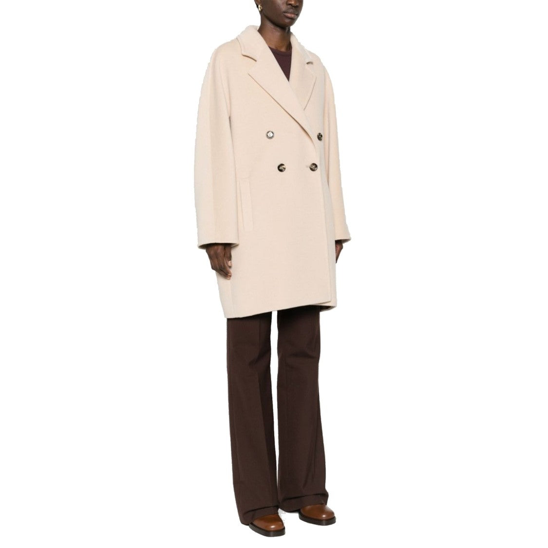 Max Mara Oversized Wool And Cashmere Coat With Lapel Collar And Kimono Sleeves