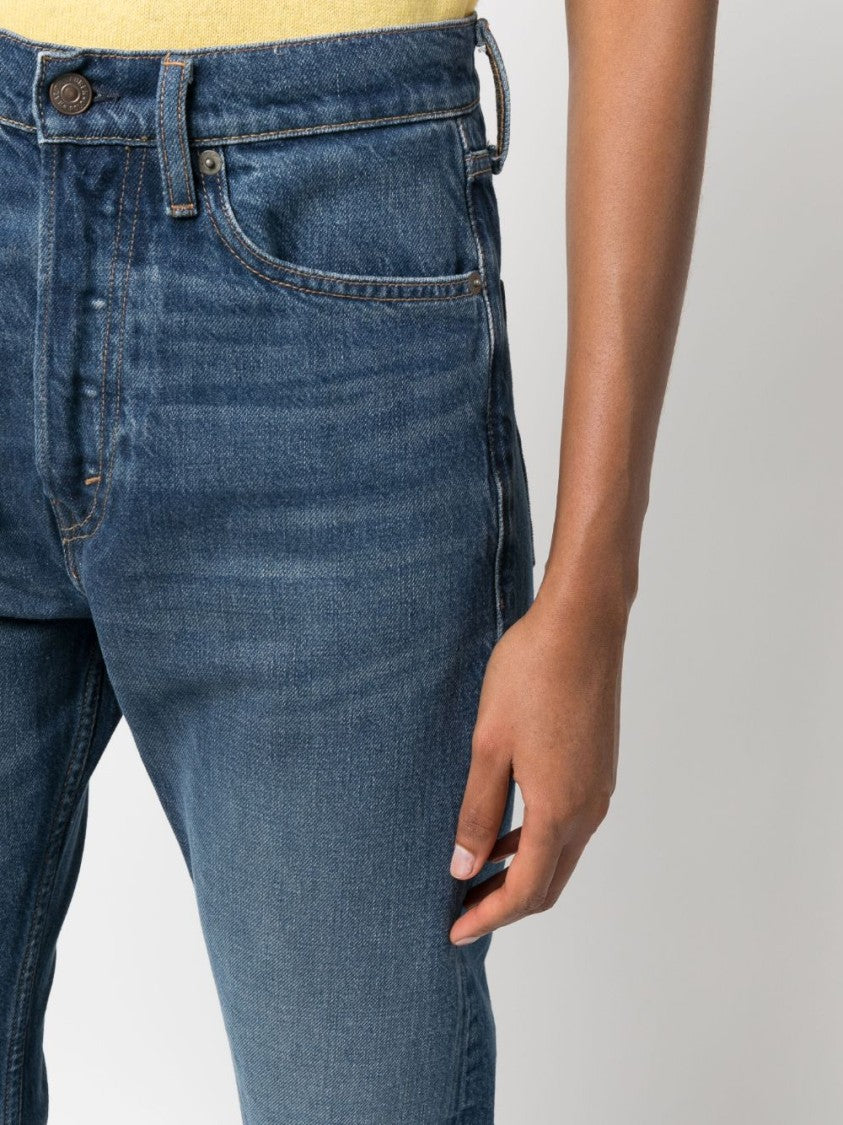Polo Ralph Lauren High-Waisted Cropped Indigo Blue Denim Jeans