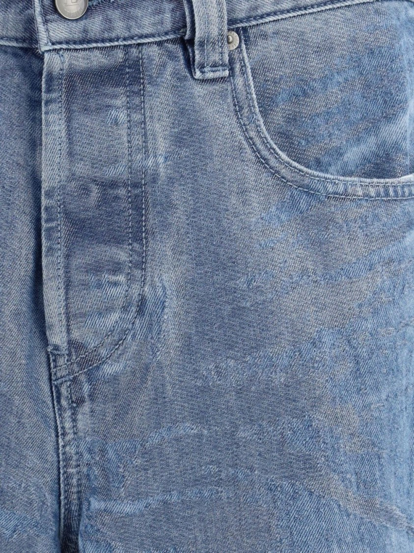 Diesel Denim Blue Silk And Nylon Jeans