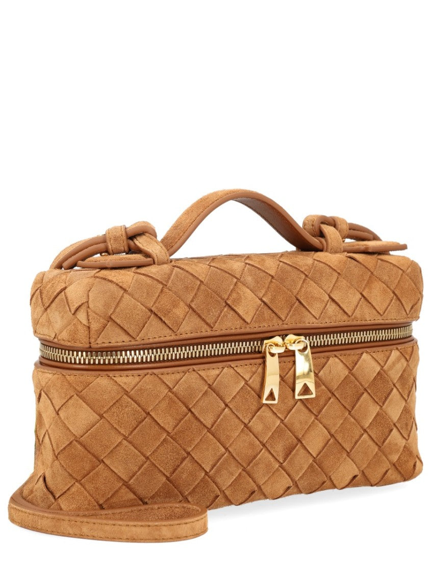 Bottega Veneta Textured Calf Leather Shoulder Bag With Woven Design