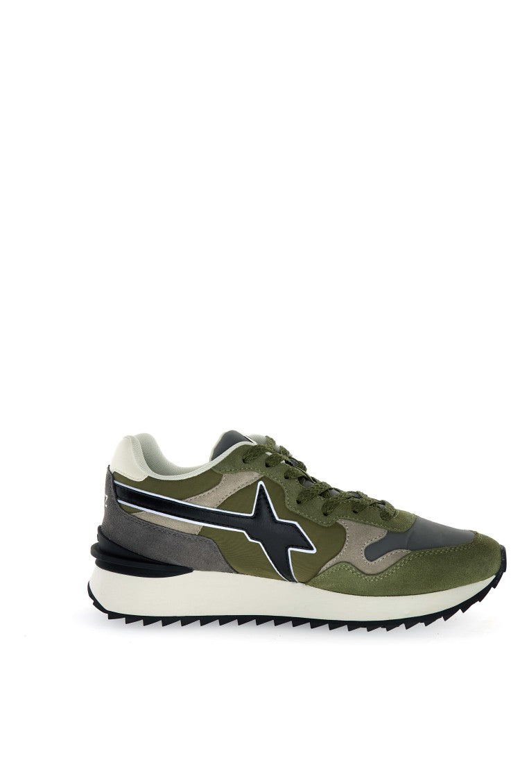 W6yz Layered Green Sneakers Rubber Sole