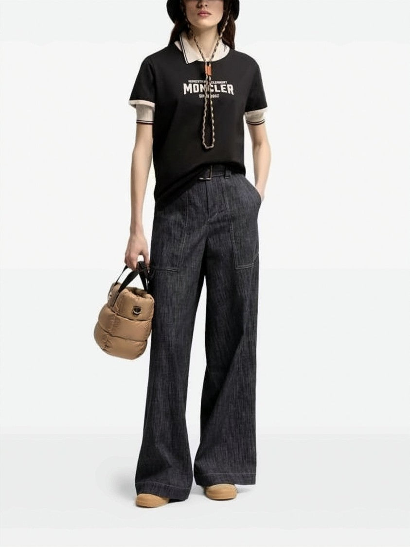 Moncler Short-Sleeved T-Shirt With Bold Stripe Detail