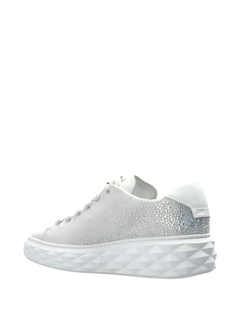 Jimmy Choo Diamond Light Maxi White Nappa Leather Sneakers