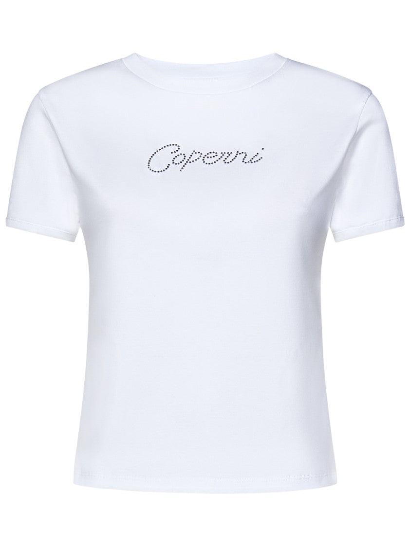 Coperni Crystal Logo Cotton Jersey T-Shirt