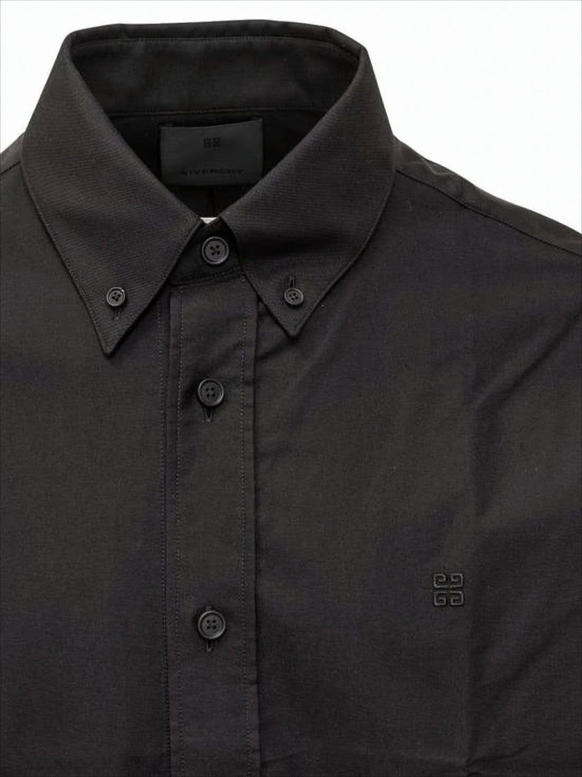 Givenchy Long-Sleeve Black Button-Down Shirt With Subtle Logo