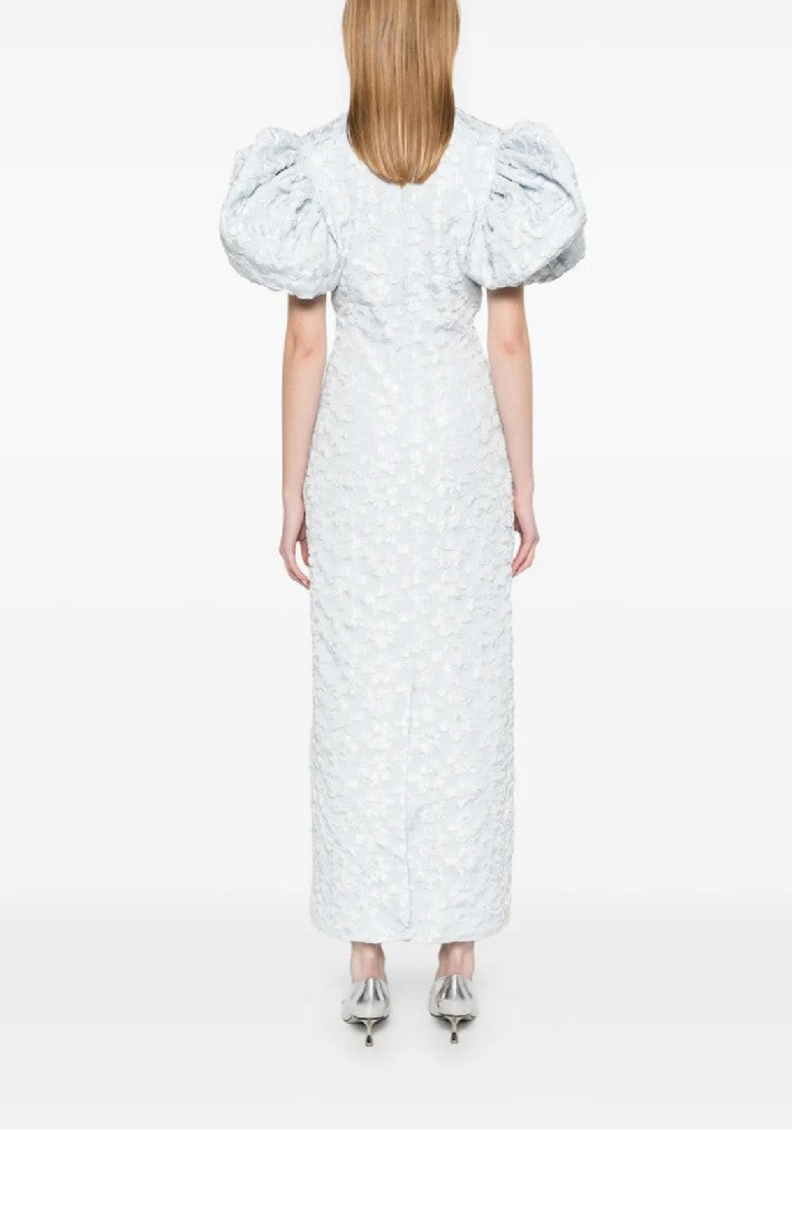 Rotate Jacquard Midi Puffy Dress