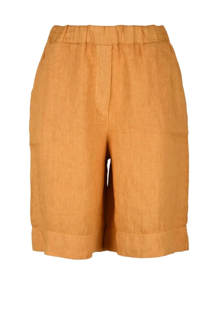 Ambrosio Black/Orange Linen Shorts