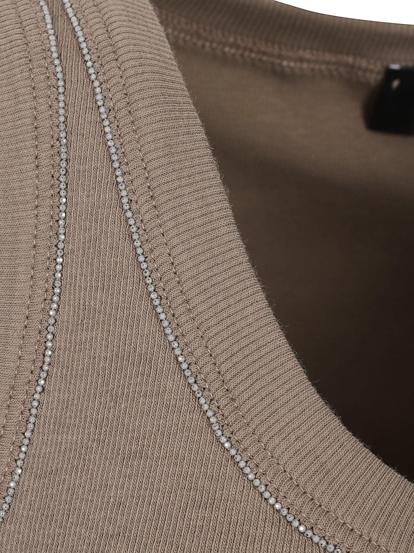 Fabiana Filippi Scoop Neck Fitted Top With Ribbed Texture