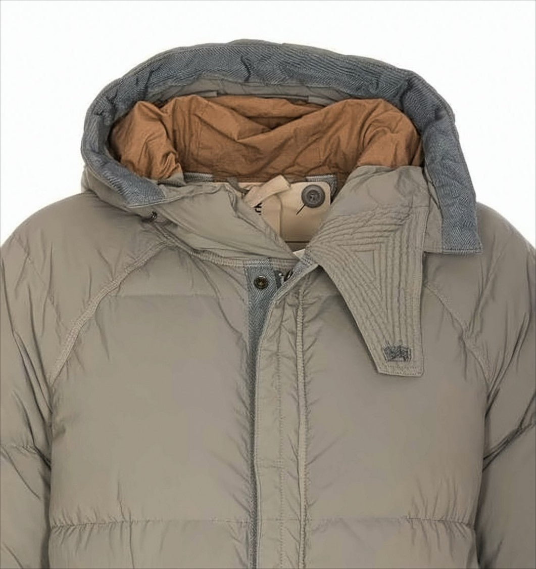 Ten C Quilted Down Jacket With High Collar
