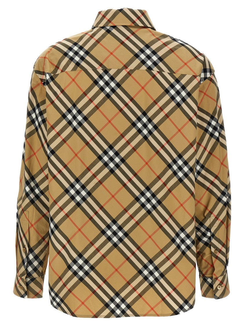 Burberry Classic Plaid Check Shirt With Button Closure And Cuffed Sleeves