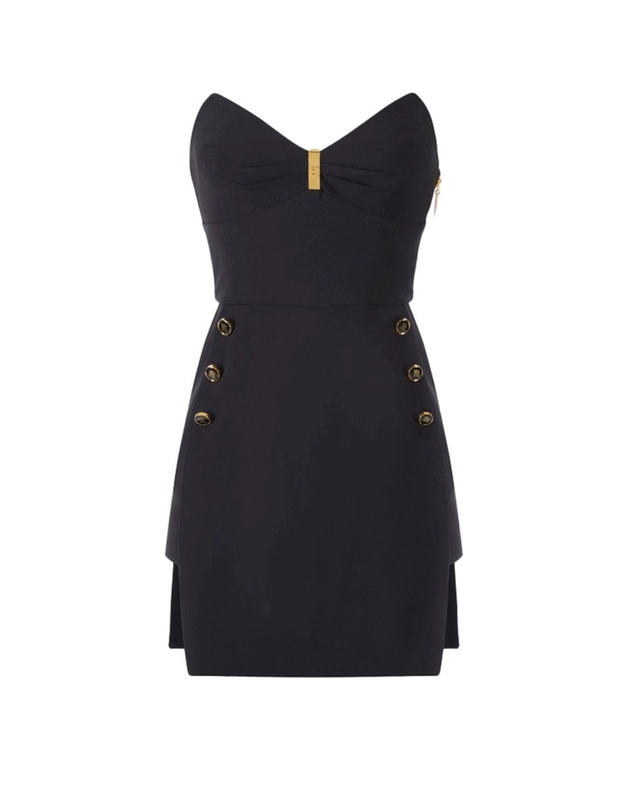 Elisabetta Franchi Black Lightweight Crepe Bustier Dress