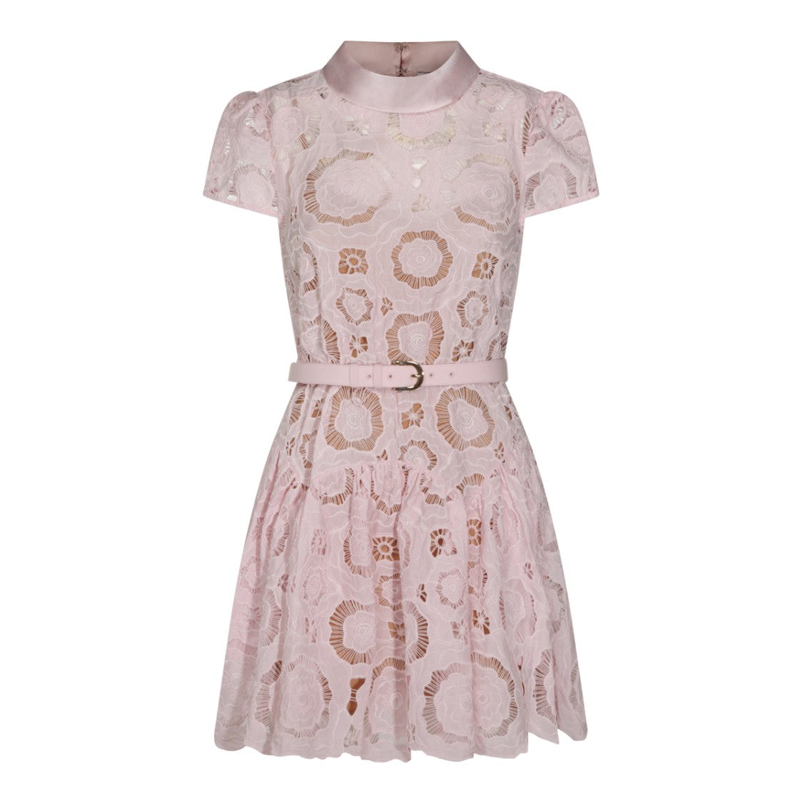 Self-Portrait Pink Sheer Shirt Dress