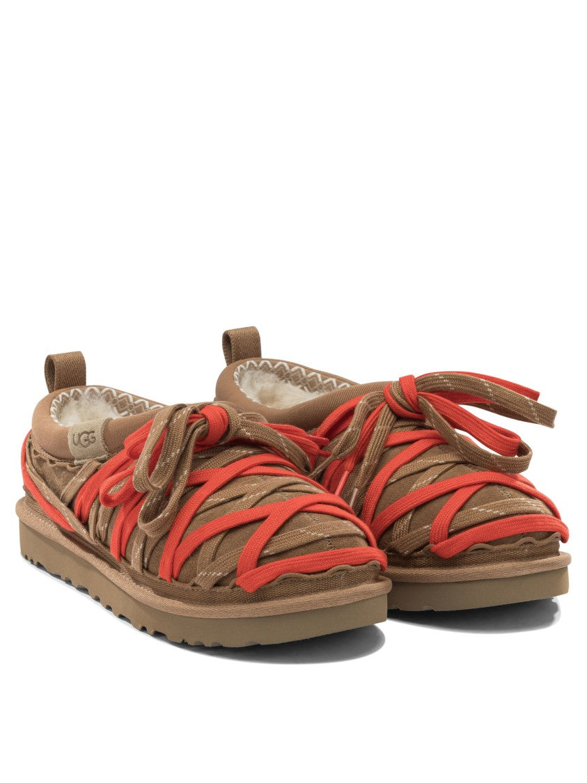 Ugg Open Woven Suede Loafers With Textured Rubber Sole