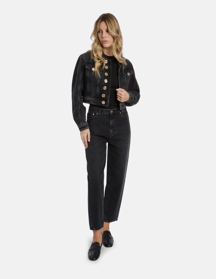 Dondup Cropped Denim Jacket With Classic Collar