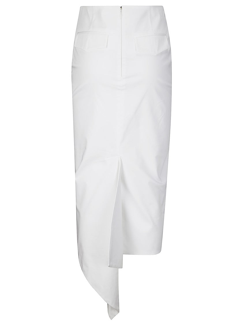The Latest High-Waisted Stretch Cotton Midi Skirt