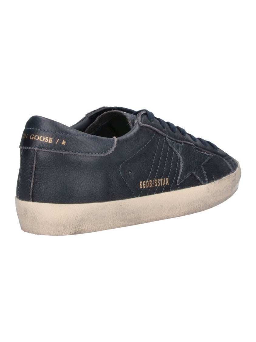 Golden Goose Dark Blue Leather Super-Star Sneakers