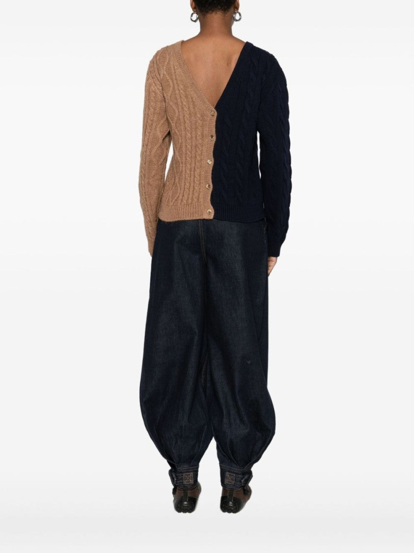 Moschino Two-Tone Cable Knit Sweater