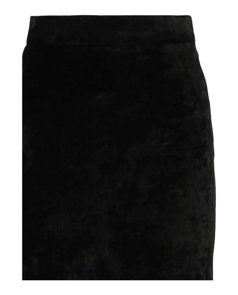 Balenciaga High-Rise Velvet Maxi Skirt With Front Drawstring Closure