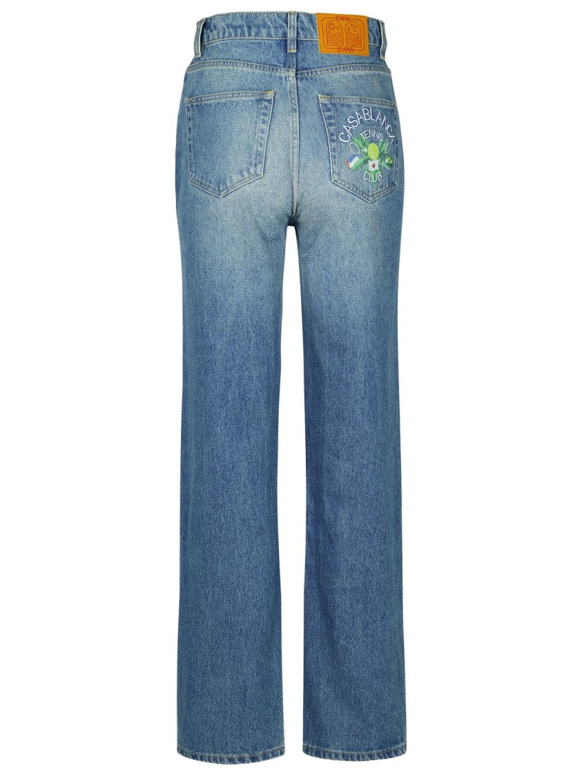 Casablanca Light Blue Denim Cotton Jeans