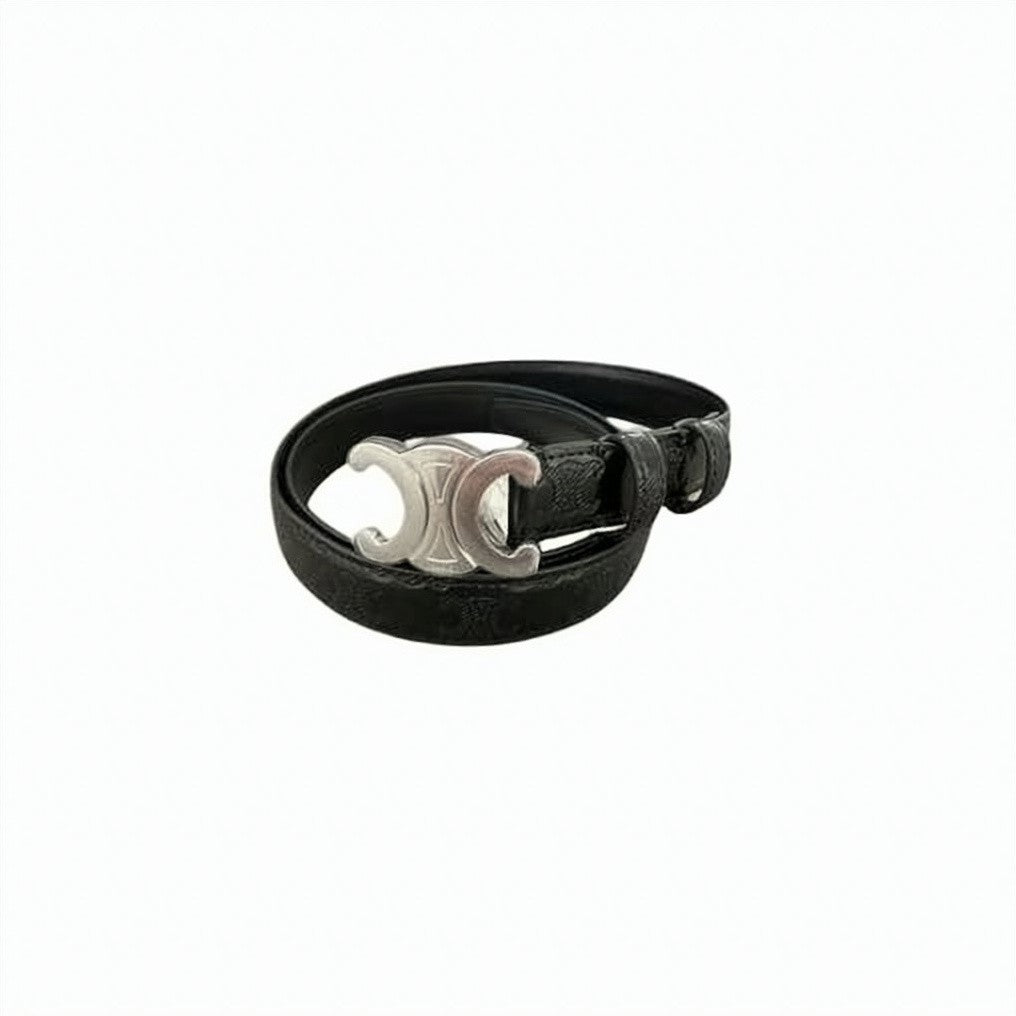 Celine Leather Belt With Double-C Buckle