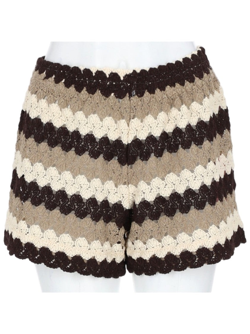 Mc2 Saint Barth Multicolor Crochet Scalloped Cotton Shorts